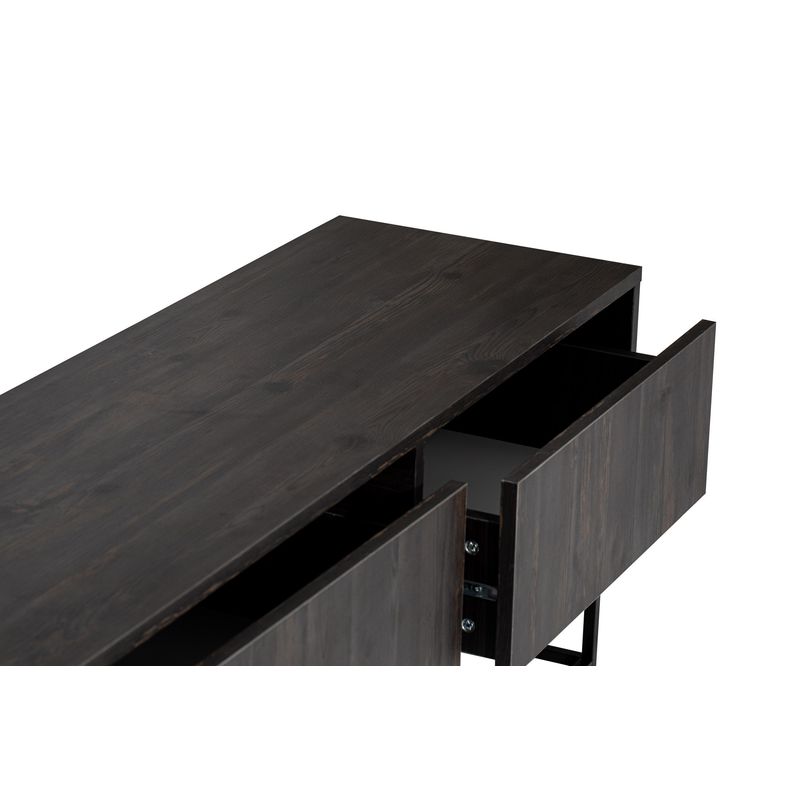 Casa si Gradina - Mobilier - Comode si corpuri - Comode - Comoda tv, Hanah Home, PAL melaminat, maro inchis si negru, 180x40x50 cm - Infinity.ro
