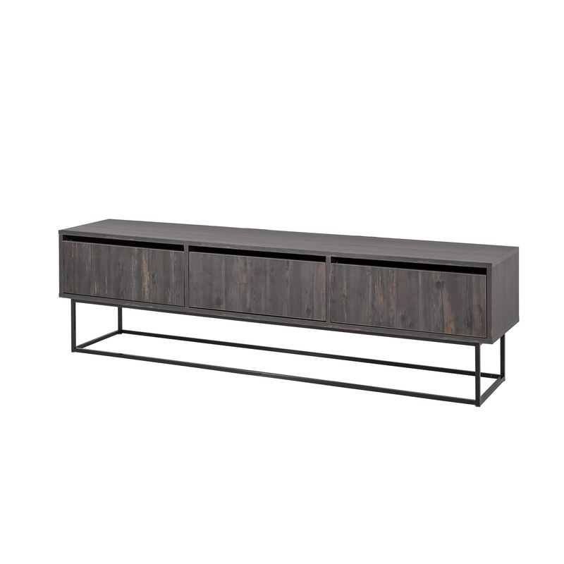 Casa si Gradina - Mobilier - Comode si corpuri - Comode - Comoda tv, Hanah Home, PAL melaminat, maro inchis si negru, 180x40x50 cm - Infinity.ro