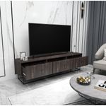 Casa si Gradina - Mobilier - Comode si corpuri - Comode - Comoda tv, Hanah Home, PAL melaminat, maro inchis si negru, 180x40x50 cm - Infinity.ro