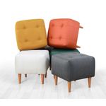 Casa si Gradina - Mobilier - Scaune si fotolii - Tabureti - Taburet, Atelier Del Sofa, bumbac si catifea, portocaliu, 43x43x43 cm - Infinity.ro