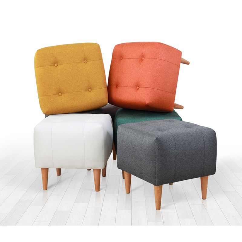 Casa si Gradina - Mobilier - Scaune si fotolii - Tabureti - Taburet, Atelier Del Sofa, bumbac si catifea, portocaliu, 43x43x43 cm - Infinity.ro