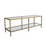 Casa si Gradina - Mobilier - Comode si corpuri - Console - Suport tv, Hanah Home, sticla securizata si metal, auriu, 130x45x40 cm - Infinity.ro