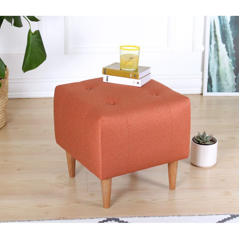 Casa si Gradina - Mobilier - Scaune si fotolii - Tabureti - Taburet, Atelier Del Sofa, bumbac si catifea, portocaliu, 43x43x43 cm - Infinity.ro