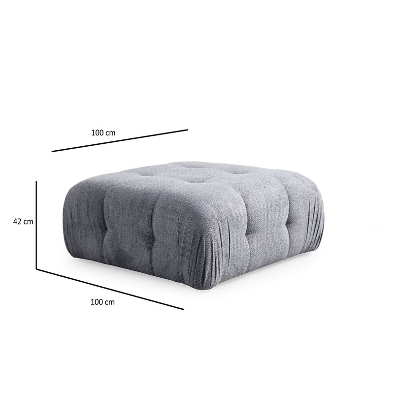 Casa si Gradina - Mobilier - Scaune si fotolii - Tabureti - Taburet, Atelier Del Sofa, 100% poliester, gri, 100x100x42 cm - Infinity.ro