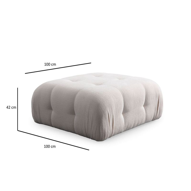 Casa si Gradina - Mobilier - Scaune si fotolii - Tabureti - Taburet, Atelier Del Sofa, poliester, alb, 100x100x42 cm - Infinity.ro