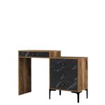 Casa si Gradina - Mobilier - Comode si corpuri - Masute de toaleta - Masa de machiaj, Hanah Home, pal melaminat, nuc si negru, 124x40x84.7 cm - Infinity.ro