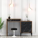 Casa si Gradina - Mobilier - Comode si corpuri - Masute de toaleta - Masa de machiaj, Hanah Home, pal melaminat, nuc si negru, 124x40x84.7 cm - Infinity.ro