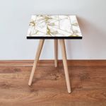 Casa si Gradina - Mobilier - Mese si birouri - Mese living - Masuta laterala, Hanah Home, mdf, alb auriu, 35x35x42 cm, 481LNA1827 - Infinity.ro