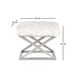 Casa si Gradina - Mobilier - Scaune si fotolii - Tabureti - Taburet, Atelier Del Sofa, metal, poliester, argintiu alb, 42x50x40 cm - Infinity.ro