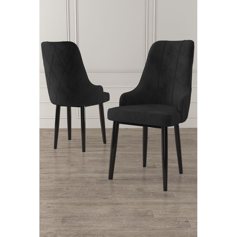 Casa si Gradina - Mobilier - Scaune si fotolii - Scaune - Set scaune, Hanah Home, metal, negru, 46x42x95 cm, 240CHR1656 - Infinity.ro