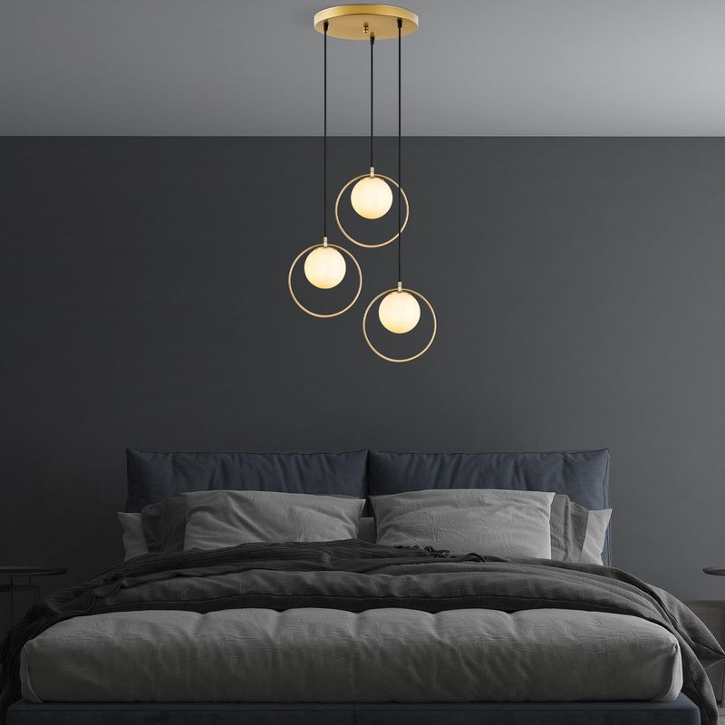 Casa si Gradina - Corpuri si surse de iluminat - Lustre si pendule - Lustra, Opviq, metal, auriu, 47x47x115 cm - Infinity.ro