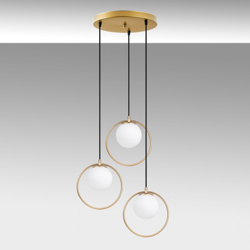 Casa si Gradina - Corpuri si surse de iluminat - Lustre si pendule - Lustra, Opviq, metal, auriu, 47x47x115 cm - Infinity.ro