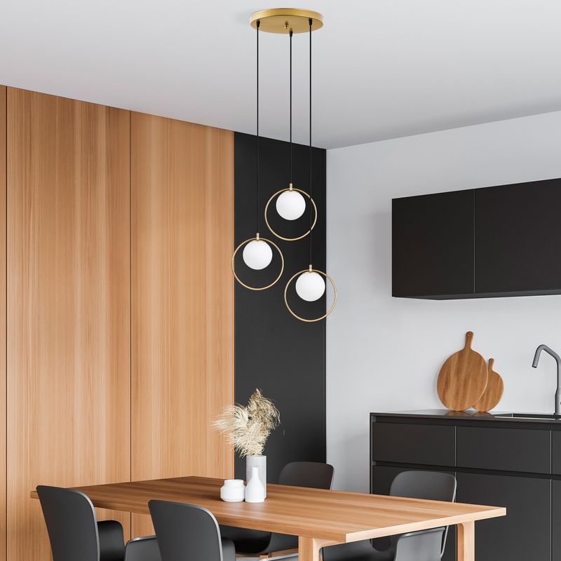 Casa si Gradina - Corpuri si surse de iluminat - Lustre si pendule - Lustra, Opviq, metal, auriu, 47x47x115 cm - Infinity.ro