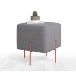 Casa si Gradina - Mobilier - Scaune si fotolii - Tabureti - Taburet, Atelier Del Sofa, bumbac si in, gri, 40x40x42 cm - Infinity.ro