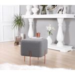 Casa si Gradina - Mobilier - Scaune si fotolii - Tabureti - Taburet, Atelier Del Sofa, bumbac si in, gri, 40x40x42 cm - Infinity.ro