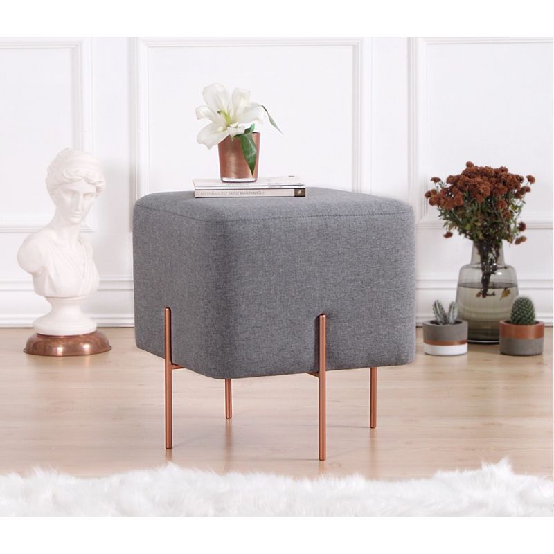 Casa si Gradina - Mobilier - Scaune si fotolii - Tabureti - Taburet, Atelier Del Sofa, bumbac si in, gri, 40x40x42 cm - Infinity.ro