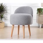 Casa si Gradina - Mobilier - Scaune si fotolii - Tabureti - Taburet, Atelier Del Sofa, blana artificiala, gri, 46x46x64 cm - Infinity.ro