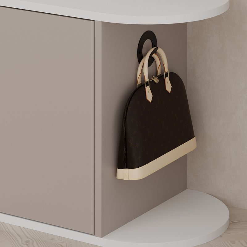 Casa si Gradina - Mobilier - Dulapuri si sifoniere - Dulapuri pantofi - Dulap pantofi, Hanah Home, pal melaminat, mocha deschis si alb, 104x37x50 cm - Infinity.ro