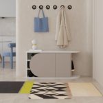 Casa si Gradina - Mobilier - Dulapuri si sifoniere - Dulapuri pantofi - Dulap pantofi, Hanah Home, pal melaminat, mocha deschis si alb, 104x37x50 cm - Infinity.ro