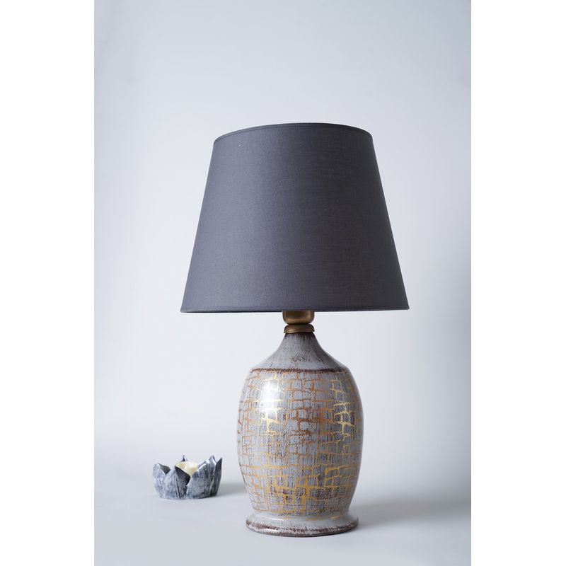 Casa si Gradina - Corpuri si surse de iluminat - Veioze si lampi - Veioze - Veioza, Opviq, ceramica, gri auriu, 30x55 cm - Infinity.ro
