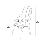 Casa si Gradina - Mobilier - Scaune si fotolii - Scaune - Set scaune, Hanah Home, metal, babyface, negru, 46x46x94 cm, 4 piese - Infinity.ro
