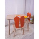 Casa si Gradina - Mobilier - Seturi de mobilier - Seturi mese si scaune - Set masa si scaune copii, Hanah Home, mdf si lemn de fag, portocaliu si maro, masa 50x45x60 cm, scaun 30x25x30 cm - Infinity.ro