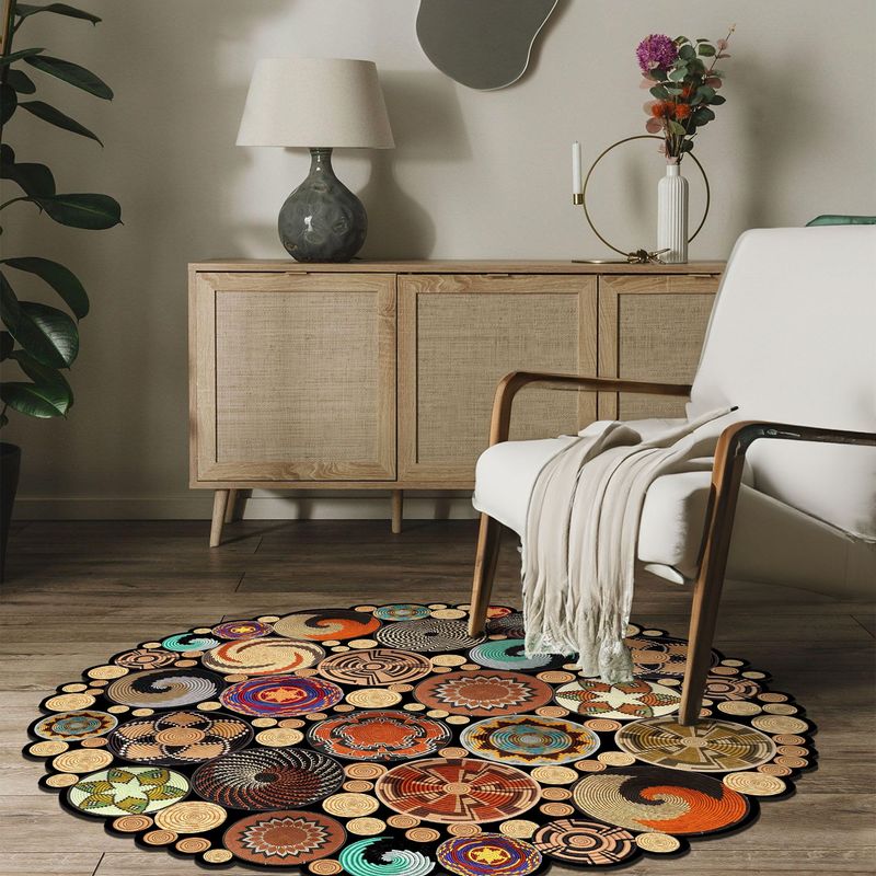 Casa si Gradina - Textile si covoare - Covoare - Covoare casa - Covor rotund, Conceptum Hypnose, multicolor, 60 cm, 100% poliester, antiderapant, 478HFT3267 - Infinity.ro