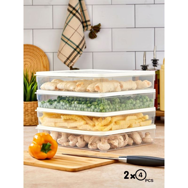 Casa si Gradina - Bucatarie si vesela - Organizare si depozitare bucatarie - Cutii alimentare - Set cutii depozitare, Hermia, plastic, alb, 27,5x5x22,5 cm, 8 piese - Infinity.ro