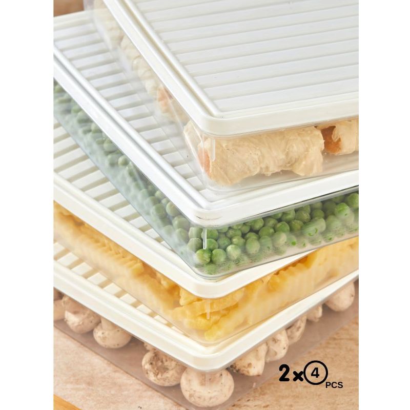 Casa si Gradina - Bucatarie si vesela - Organizare si depozitare bucatarie - Cutii alimentare - Set cutii depozitare, Hermia, plastic, alb, 27,5x5x22,5 cm, 8 piese - Infinity.ro