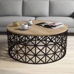 Casa si Gradina - Mobilier - Mese si birouri - Masute de cafea - Masuta de cafea, Hanah Home, pal melaminat, stejar si negru, 90x90x38 cm, 845HCT5229 - Infinity.ro