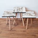 Casa si Gradina - Mobilier - Mese si birouri - Masute de cafea - Set masute de cafea, Hanah Home, mdf, alb si maro, 35x35x52 cm - Infinity.ro