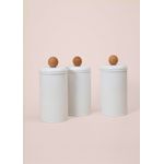 Casa si Gradina - Bucatarie si vesela - Organizare si depozitare bucatarie - Cutii alimentare - Set cutii depozitare, Hermia, metal galvanizat, alb, 10x10x22 cm, 3 piese - Infinity.ro