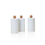 Casa si Gradina - Bucatarie si vesela - Organizare si depozitare bucatarie - Cutii alimentare - Set cutii depozitare, Hermia, metal galvanizat, alb, 10x10x22 cm, 3 piese - Infinity.ro