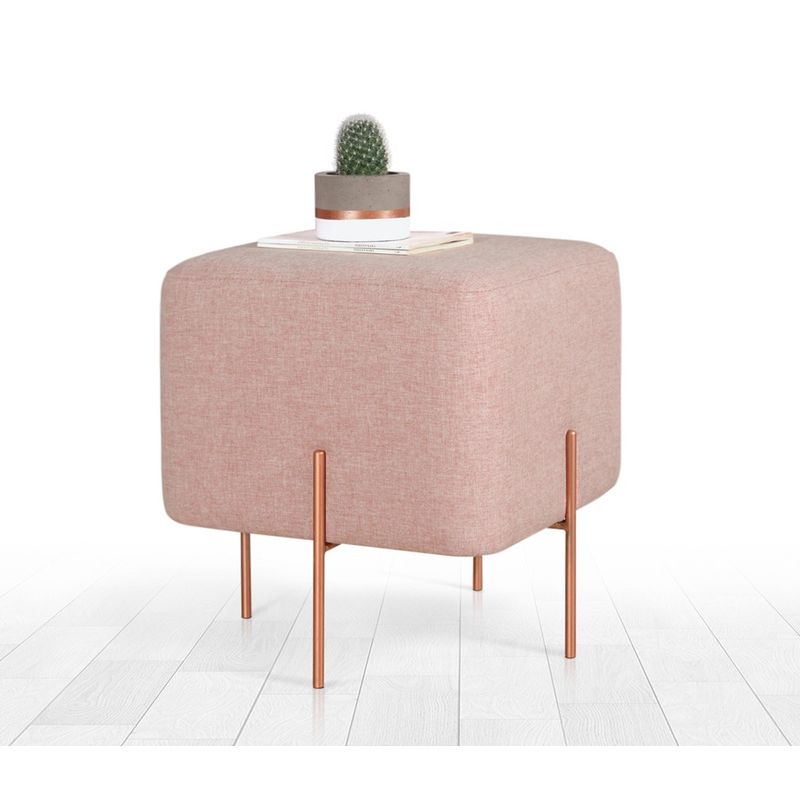 Casa si Gradina - Mobilier - Scaune si fotolii - Tabureti - Taburet, Atelier Del Sofa, bumbac si in, roz, 40x40x42 cm - Infinity.ro