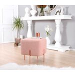 Casa si Gradina - Mobilier - Scaune si fotolii - Tabureti - Taburet, Atelier Del Sofa, bumbac si in, roz, 40x40x42 cm - Infinity.ro