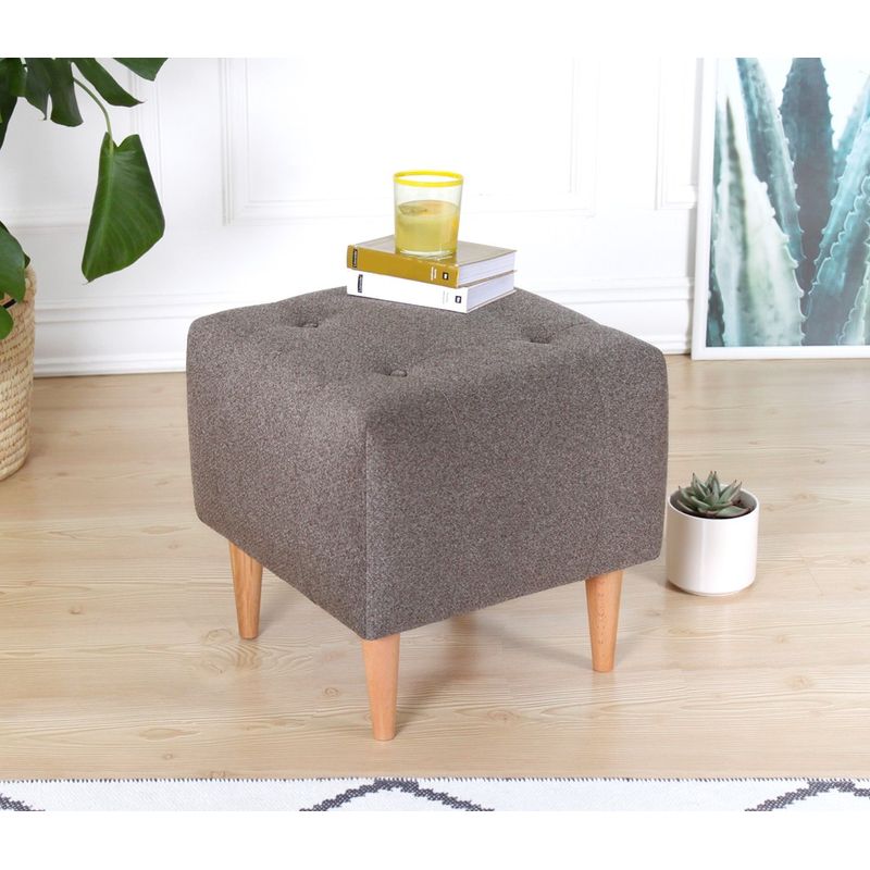 Casa si Gradina - Mobilier - Scaune si fotolii - Tabureti - Taburet, Atelier Del Sofa, bumbac si catifea, cafea, 43x43x43 cm - Infinity.ro