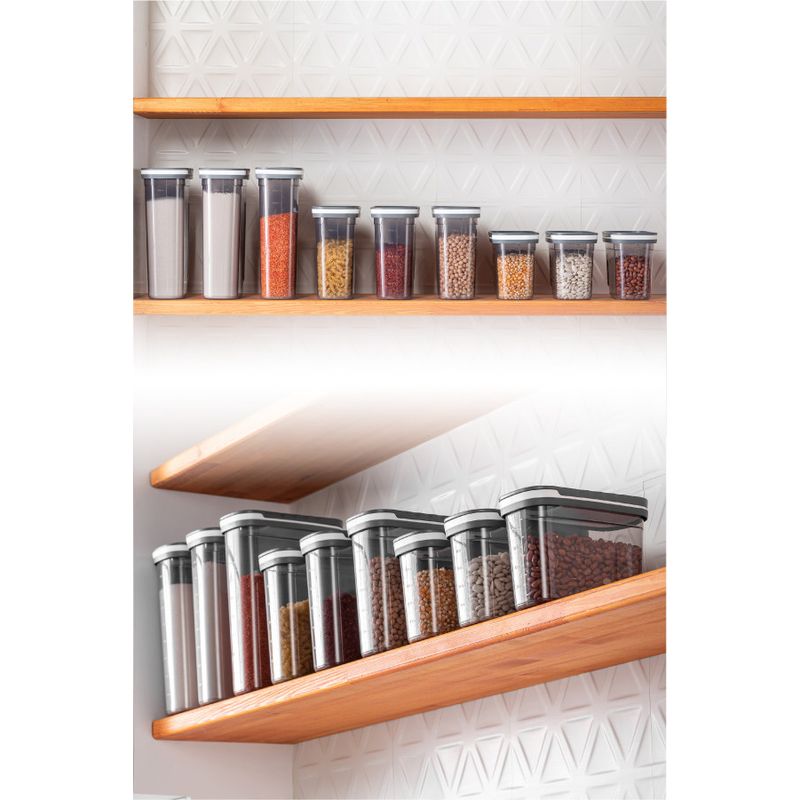 Casa si Gradina - Bucatarie si vesela - Organizare si depozitare bucatarie - Cutii alimentare - Set cutii depozitare, Hermia, plastic, antracit, 9 piese, 9,5x19,5x26 cm, 9,5x19,5x18 cm, 9,5x19,5x13 cm - Infinity.ro