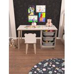 Casa si Gradina - Mobilier - Mobilier copii - Mobilier camera copiilor - Birou pentru copii, Hanah Home, pal melaminat, alb gri, 90x50x42 cm - Infinity.ro