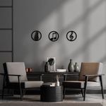 Casa si Gradina - Decoratiuni - Decoratiuni perete - Accesoriu decorativ de perete, Wallxpert, metal, negru, 25 cm, set 3 piese - Infinity.ro