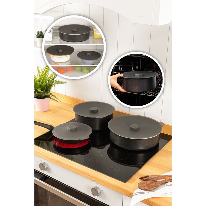 Casa si Gradina - Mobilier - Organizare si depozitare - Organizatoare pentru sertare si dulapuri - Set organizatoare, Hermia, silicon, antracit, 30x30x1 cm, 25x25x1 cm, 21x21x1 cm - Infinity.ro