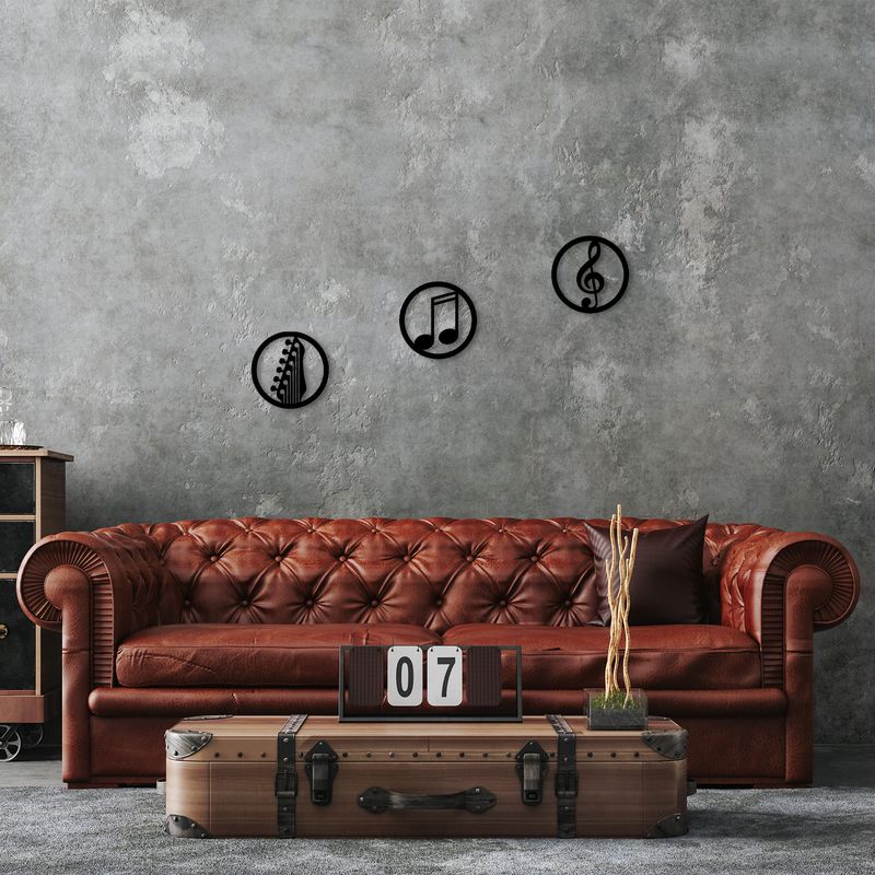 Casa si Gradina - Decoratiuni - Decoratiuni perete - Accesoriu decorativ de perete, Wallxpert, metal, negru, 25 cm, set 3 piese - Infinity.ro