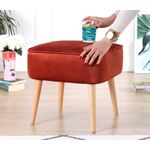 Casa si Gradina - Mobilier - Scaune si fotolii - Tabureti - Taburet, Atelier Del Sofa, catifea, rosu tigla, 45x45x43 cm - Infinity.ro