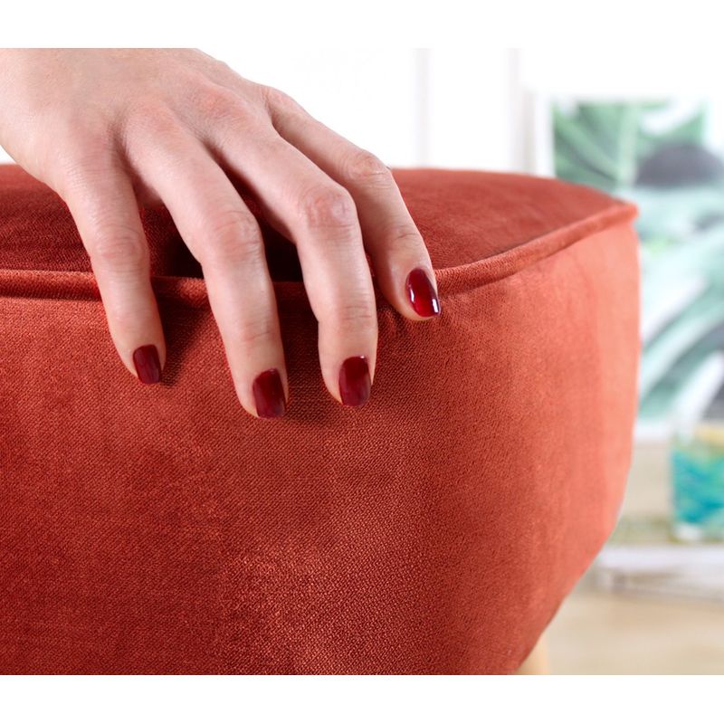Casa si Gradina - Mobilier - Scaune si fotolii - Tabureti - Taburet, Atelier Del Sofa, catifea, rosu tigla, 45x45x43 cm - Infinity.ro