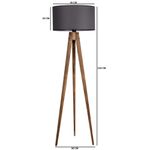 Casa si Gradina - Corpuri si surse de iluminat - Veioze si lampi - Lampadare - Lampadar, Opviq, lemn, maro si gri, 153 cm - Infinity.ro