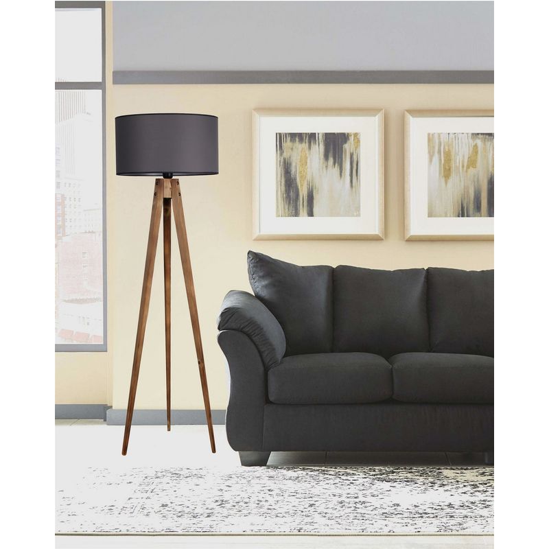 Casa si Gradina - Corpuri si surse de iluminat - Veioze si lampi - Lampadare - Lampadar, Opviq, lemn, maro si gri, 153 cm - Infinity.ro