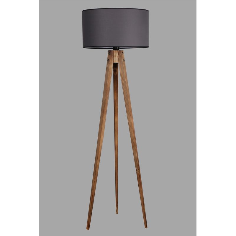 Casa si Gradina - Corpuri si surse de iluminat - Veioze si lampi - Lampadare - Lampadar, Opviq, lemn, maro si gri, 153 cm - Infinity.ro