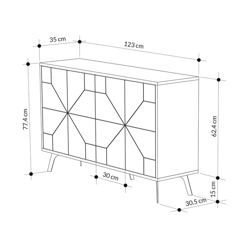 Casa si Gradina - Mobilier - Comode si corpuri - Console - Consola, Hanah Home, panou aglomerat cu melamina, alb, 123x35x62.4 cm - Infinity.ro