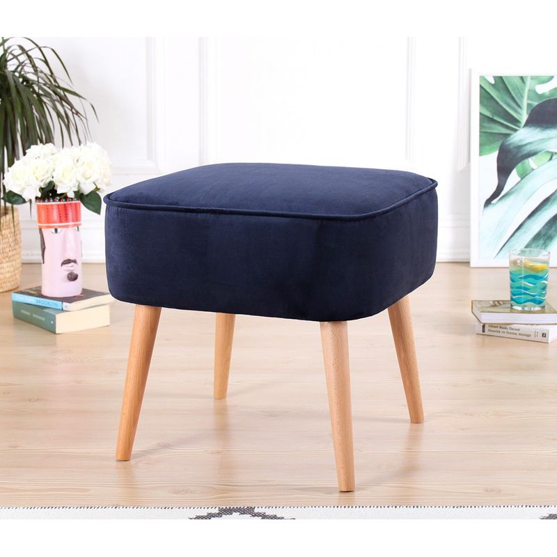 Casa si Gradina - Mobilier - Scaune si fotolii - Tabureti - Taburet, Atelier Del Sofa, catifea, albastru marin, 45x45x43 cm - Infinity.ro