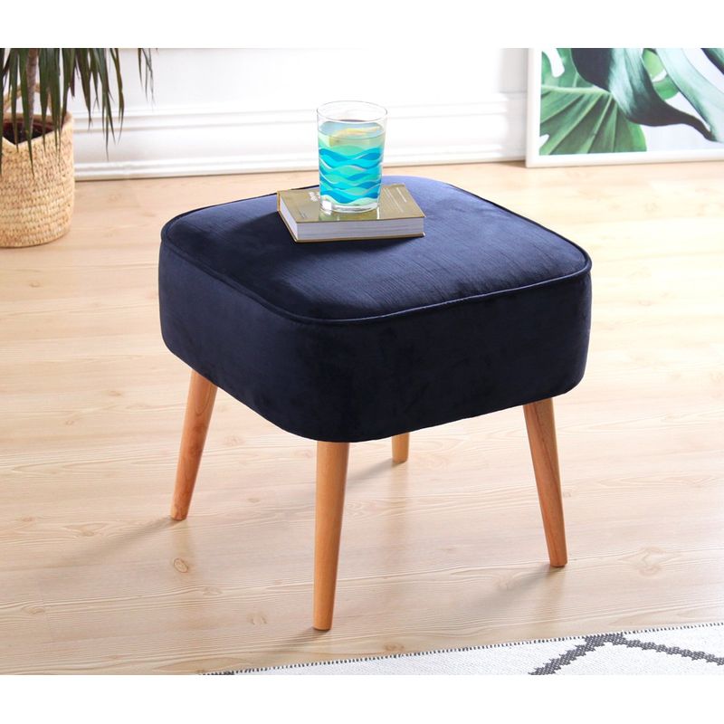 Casa si Gradina - Mobilier - Scaune si fotolii - Tabureti - Taburet, Atelier Del Sofa, catifea, albastru marin, 45x45x43 cm - Infinity.ro