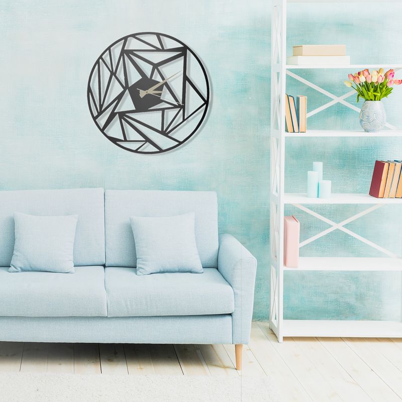 Casa si Gradina - Decoratiuni - Ceasuri - Ceas de perete decorativ, Wallxpert, metal, negru, 50x50 cm, 826PIR2059 - Infinity.ro